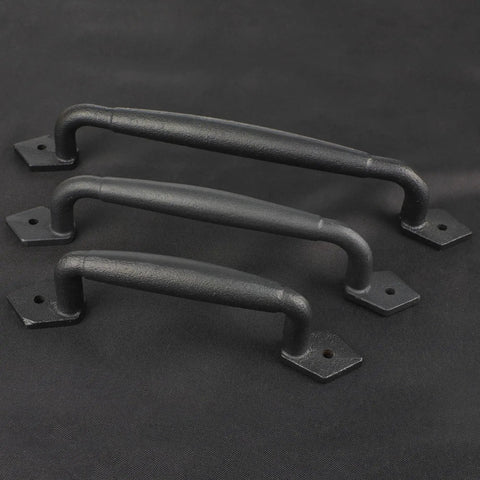 Rustic 8 Inch Heavy Duty Barn Door Pull Handle For DIY Sliding Barn Door Gate Shed Garage Matte Black Round Solid Metal Construction With Craftsman Grade Mounting Hardware Included.