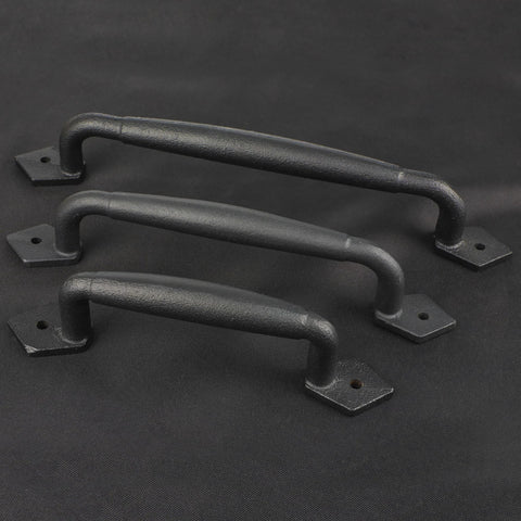 Three 10 Inch Heavy Duty Barn Door Pull Handles Matte Black Solid Metal Sliding Door Hardware for DIY barn doors and gates