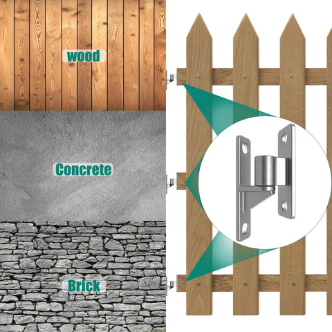 Heavy Duty Gate Hinges 304 Stainless Steel One Piece Five Eighth Inch Pin Two Pack Wall Mounted For Farm Gates And Wooden Fences