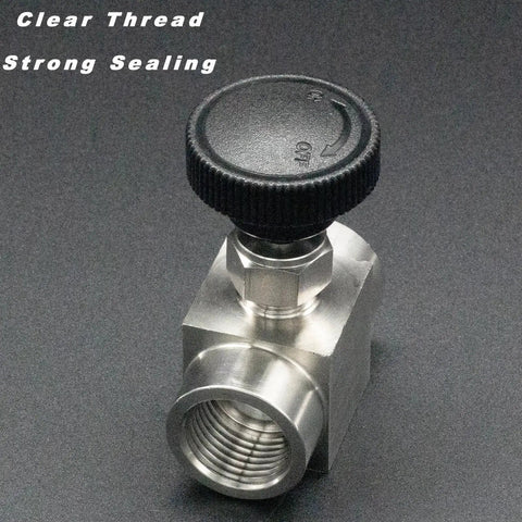 Stainless Steel One Half Inch Straight Needle Valve with BSPP Female Thread for High Pressure Water Gas Oil and Fuel Transmission Control