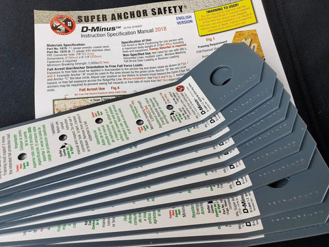 D-Minus Anchor Point Naked 10 Pack For OSHA Fall Protection And Roofing Safety instruction manual and metal anchors