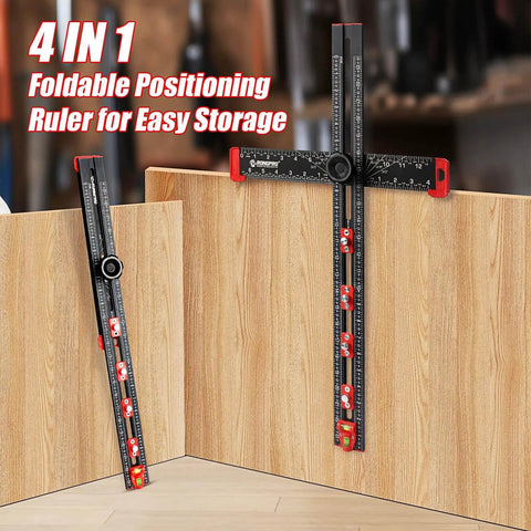 4 In 1 Adjustable T Square Measuring Tools With A 24 Inch Aluminum Ruler Protractor Bevel Gauge And Square For DIY