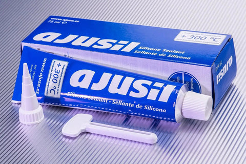 Silicone Gasket Maker And Sealant For Water Pumps, Oil Pans, Timing Covers, And Valve Covers with packaging and applicator