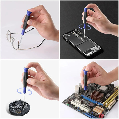 Using Magnetic Precision Screwdriver Set With Pouch 10 Piece Tiny Screwdrivers For Eyeglasses Watches Computers Laptops And Phones