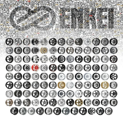 Collection of Enkei alloy rims, featuring 17x7 Matte Black Aftermarket Wheels For 4x100 And 108 Bolt Pattern With Plus 38 Offset