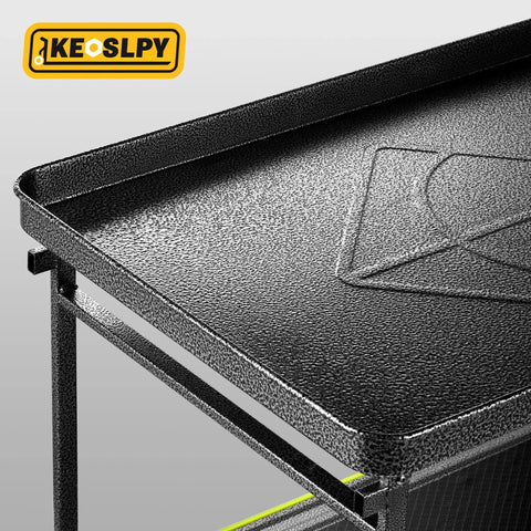 Close-up of steel frame on Upgraded 700 Lbs Capacity Push Cart Dolly With Foldable Platform Two Tier Heavy Duty Flatbed Cart