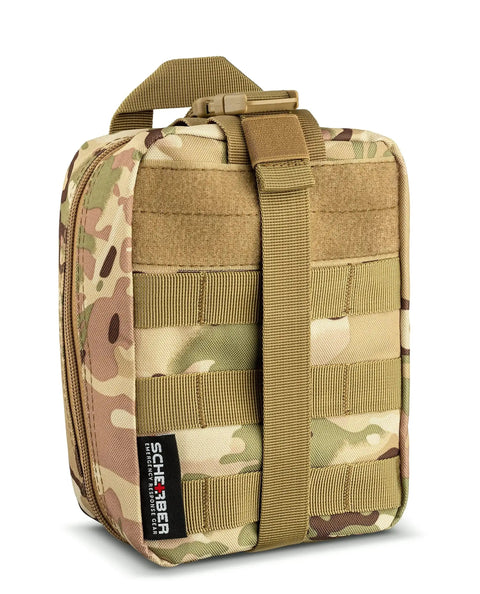 Camouflage MOLLE pouch from Premium IFAK Trauma Kit For Emergency Response With Fully Stocked MOLLE Pouch Including CAT Tourniquet
