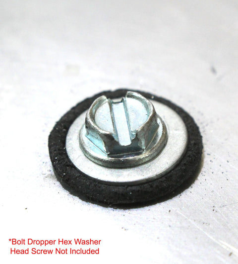 Bolt Dropper hex washer head, stainless steel with neoprene-backed EPDM washer, 1/2 in OD