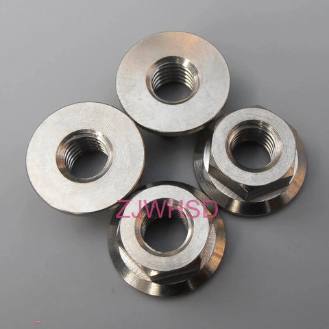 4 Pack Titanium 10 24 Hex Flange Nuts Ti Alloy USA Thread Aerospace Grade for Bike Motorcycle Car Boat Fasteners