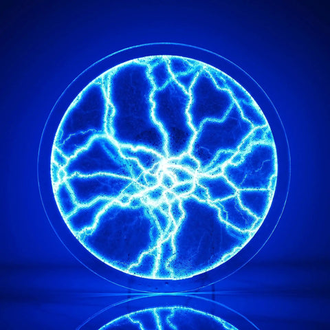 12 Inch Plasma Disc Light Plate With Dope Touch Responsive Glow, Music And Voice Activated Sensor, blue illumination
