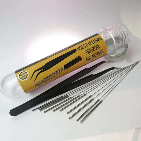 Pro Grade 11 Piece 0.4mm Nozzle Cleaning Kit With Stainless Steel Tweezers And Flexible Cleaning Needles For 3D Printers