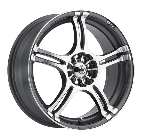 Incident Graphite Machined Wheel 13x5.5 Inch 4x100 Bolt Pattern With Dual Drill And Split Five Spoke Design By König