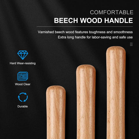 Close-up of beech wood handle from Premium 8 Piece Wood Turning Chisel Set For Lathe Turning With 2 Skew Chisels 1 Spear Point 1 Parting Tool 1 Round Nose And 3 Gouges For Beginners Hobbyists And Pros Portable High Quality Lathe Tools HT0237 WW