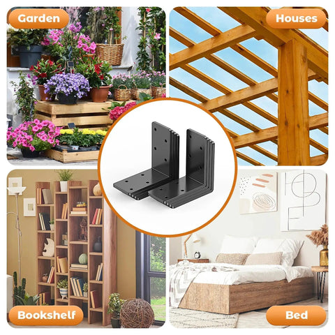 Heavy Duty 8 Pack 3x3 Inch L Brackets Galvanized Corner Braces for Wood Shelves and Furniture on display