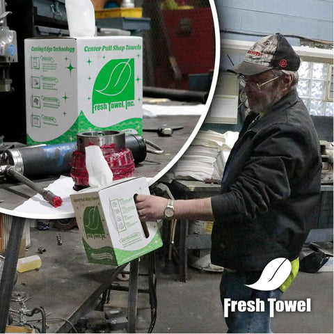 Ultra Strong Center Pull Shop Towels Pack Of 300 Disposable Cleaning Towels White 9 By 12 Inches Heavy Duty Garage Workshop