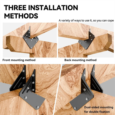 Three installation methods for 10 Pack Heavy Duty Black Hurricane Ties For Rafters 13 Gauge Steel 2.2mm Thick