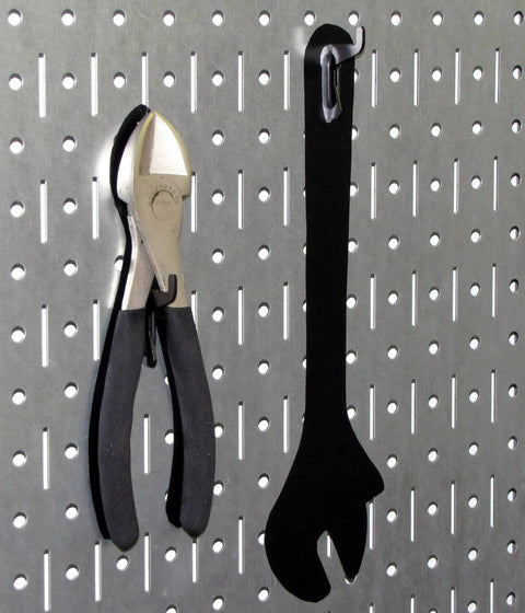 Heavy Duty Galvanized Steel Pegboard Panel 32 Inch By 16 Inch Tool Board For Garage And Workshop With Rust Resistant Finish