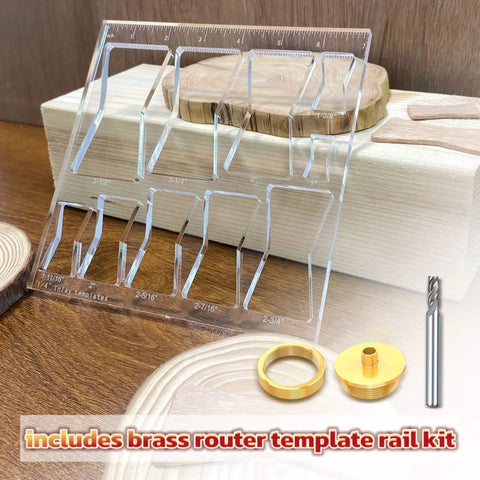 10 In 1 Butterfly Bowtie Inlay Router Template Kit With Brass Cutting Accessories Includes One Quarter Inch Bushing Guide Liner And Nut 10 Size Sets Ideal For Woodworking Cabinets DIY Projects on wooden table