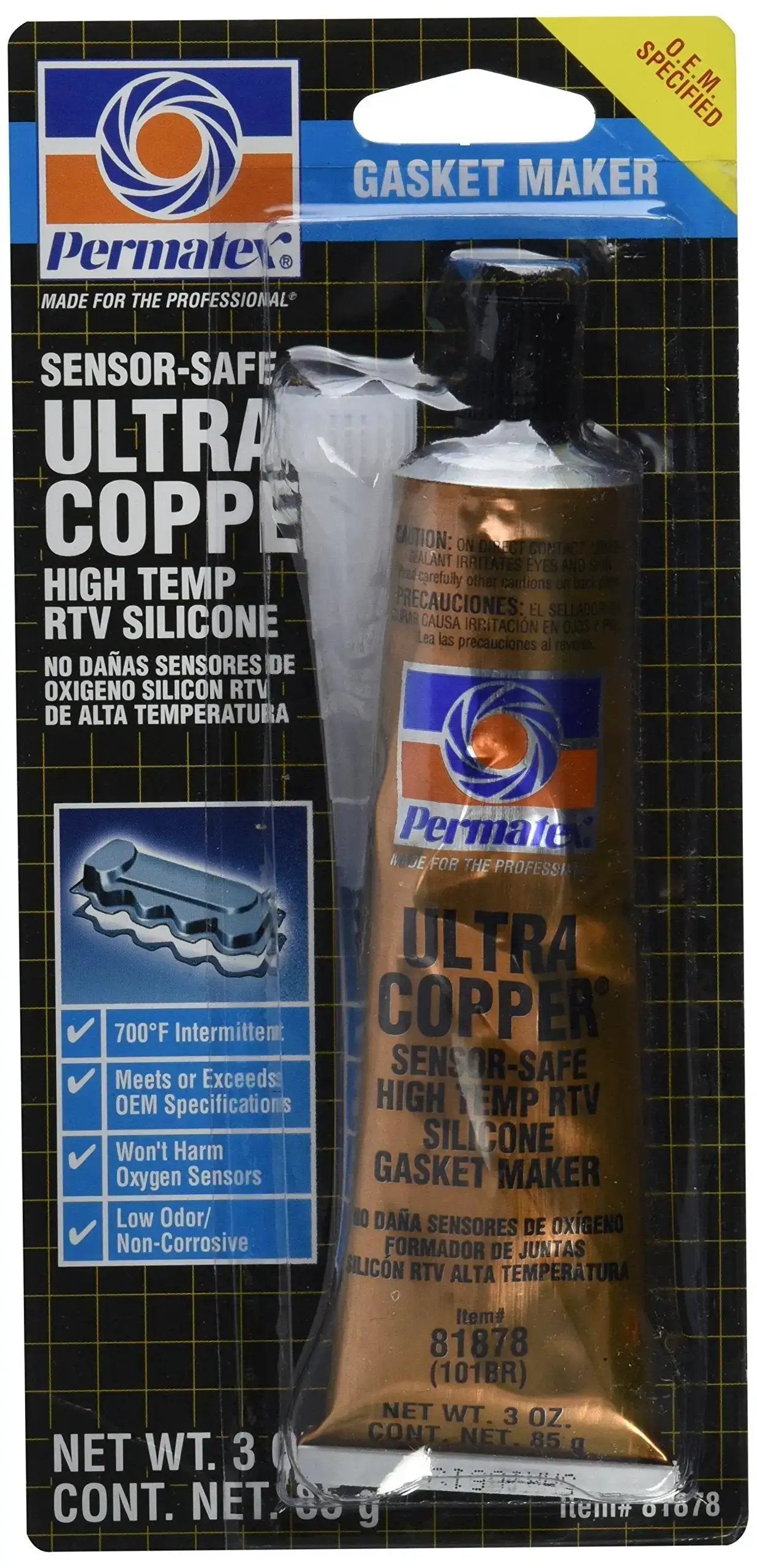 Copper Rtv 12 Pack Ultra Copper Maximum Temperature RTV Silicone ...