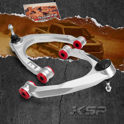 Beefy Aluminum Forged Upper Control Arms For 2 To 4 Inch Lift With Flexible Ball Joint 2 Piece Set Fits Silverado 1500 And GMC Sierra 1500