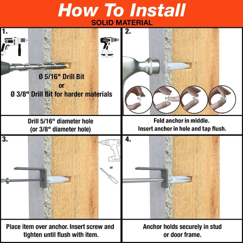 Installation guide for Residential Drywall Anchor With Screws Pack Of Twenty For Three Eighths To One Half Inch Drywall