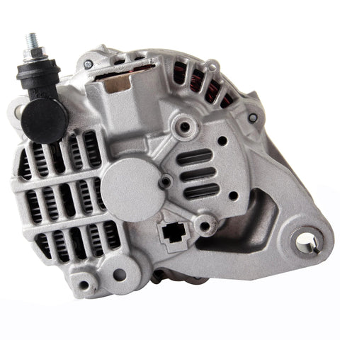OE Replacement Alternator For Mazda 323 1995 Miata 1994 1996 MX3 1995 1996 Protege 1994 1996 With OE Specs And Easy Install For Multiple Mazda Models Today, shown in silver with a 4-groove pulley design.