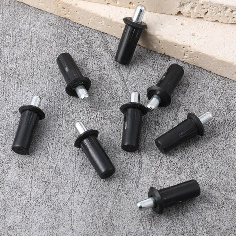 8 Pack Cabinet Door Repair Pins, Spring Loaded Damper Pins for Blinds and Furniture, 23.5 x 6.8mm Black Steel and PP Plastic on floor