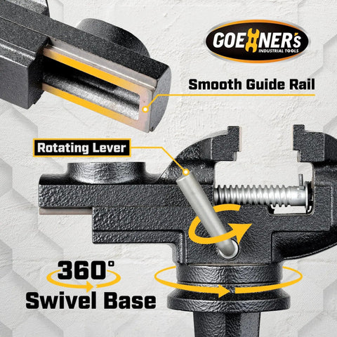 Portable Table Vise 3.2 Inch Jaw With 360 Degree Swivel Clamp On Base And Large Anvil For Woodworking detail view