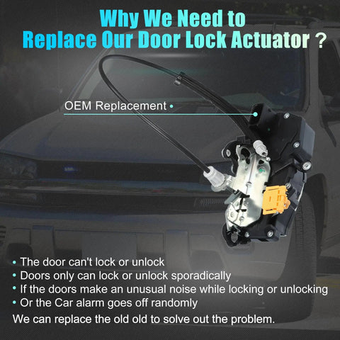 Image of Power Door Lock Actuator Motor With Cable Front Left Fits Cadillac CTS 2009 2014 Replacement Part No 22862244