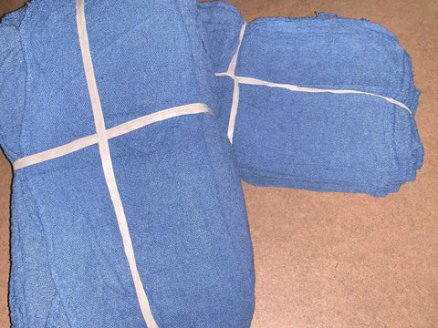 2500 Count Blue Shop Towels 14 By 14 Inches 100 Percent Cotton Industrial Grade Rags for auto maintenance and cleanup