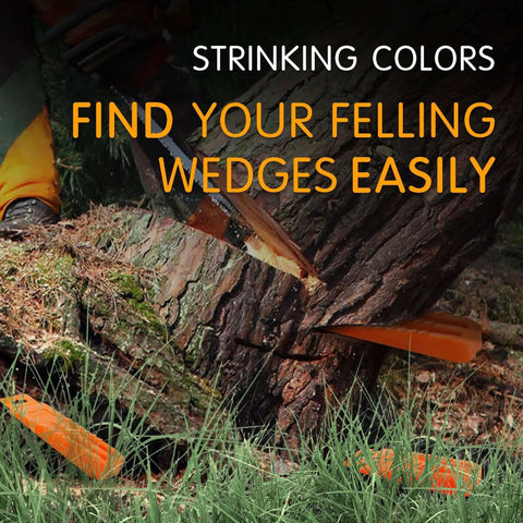 6 Pack Tree Felling Wedges With Spikes For Safe Chainsaw Cutting, Includes 5.5 Inch And 8 Inch Wedges, Durable PA6 Glass Fiber