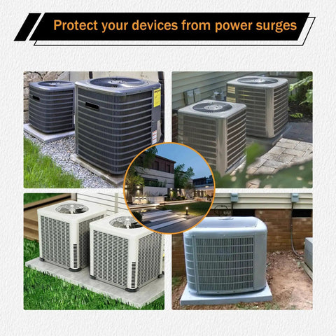 HVAC units equipped with 120 240 VAC Universal HVAC Surge Protector With TPMOV Tech Waterproof Enclosure Three Mode Protection L-G L-L L-N