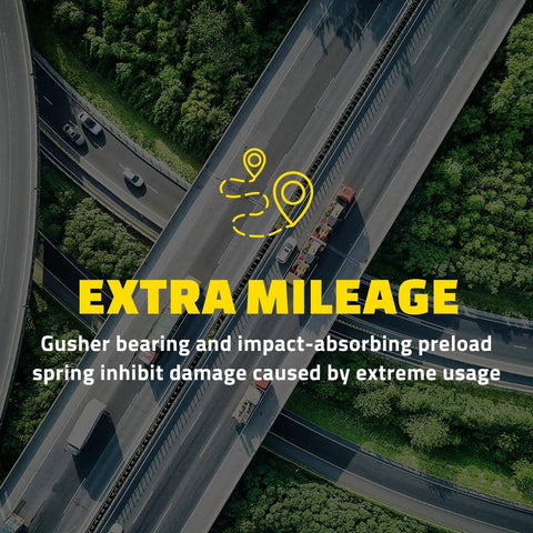 Aerial view of a highway with vehicles emphasizing extra mileage benefits of gusher bearing for Chevrolet Silverado.