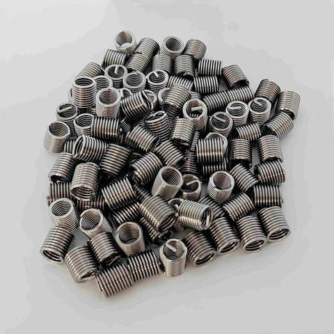 M6 Wire Thread Inserts For 6mm Drill, 1mm Pitch, 2D Length Helicoil Coiled Wire Inserts In 304 Stainless Steel Metric, 100 Pcs Pack