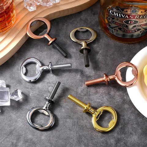 12 Piece Stainless Steel Bottle Opener Inserts Kit With Threaded Flat Openers In Six Antique Colors For DIY Wood Turning Projects Wedding And Party Supplies Beer Bottle Opener Hardware For Handmade Crafts