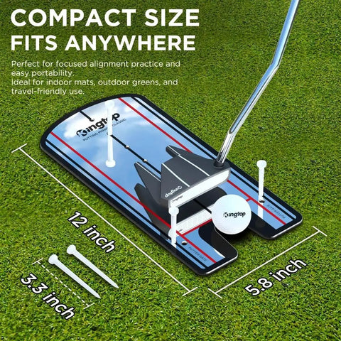 Classic Golf Putting Mirror For Alignment And Consistency Training On The Go Portable 12 By 6 Inch Practice Mirror With Tees