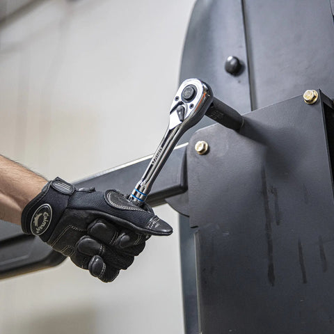 Quick Release Ratchet Wrench Set With One Quarter Inch Drive, Three Eighths Inch Drive, And One Half Inch Drive, 100 Tooth Mechanism