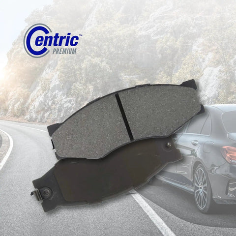 Centric Premium ceramic rear brake pad for Subaru, front view showing friction material.