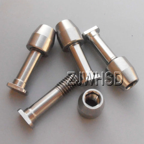 Pro Grade Titanium V Brake Pad Bolt Kit For Road Bikes Four Sets Eight Bolts And Nuts M6 X 1mm Thread 26.4mm Bolt Length