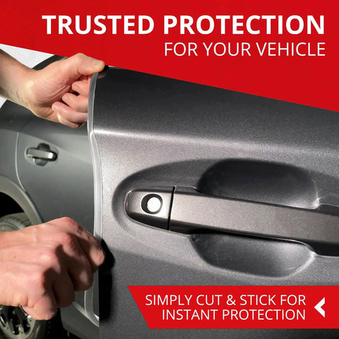 Universal Car Door Edge Protector Trim for Scratch Prevention and DIY Install being applied on car door