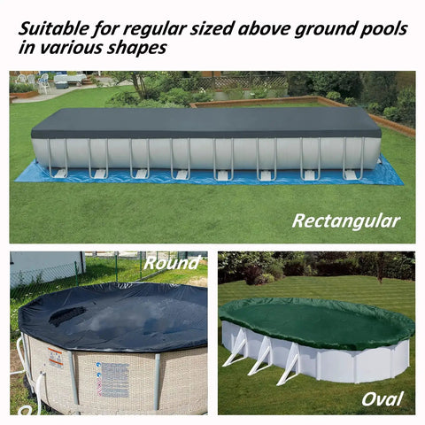 Heavy Duty Pool Cover Winch and Cable Kit for Above Ground Pools, 102 Ft Wire and Winch on rectangular, round, oval pool covers
