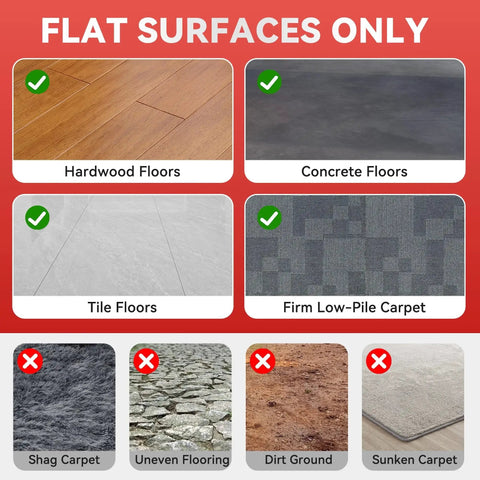 Image showing compatible and incompatible surfaces for Heavy Duty Industrial Furniture Movers With Wheels And Dolly Lifter Sliders.