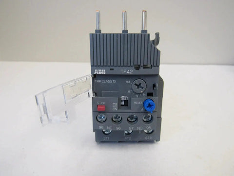 Front view of TF42-16 13 To 16 Amp IEC Overload Relay For AF Series Contactors, 3-Pole Thermal Bi-Metallic Trip Class 10, manual/auto reset.