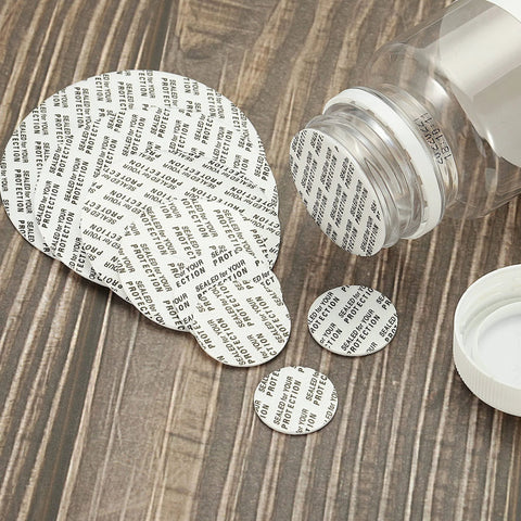 PATIKIL 51mm white foam lid liner discs, 50-pack; tamper-evident, pressure-sensitive seal for bottle caps.