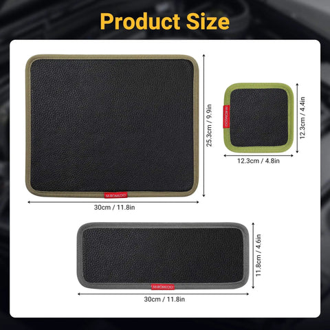 Size guide for Must Have Magnetic Tool Mat Set for Garage and Workshop, Includes Magnetic Tray and Screw Organizer Pad