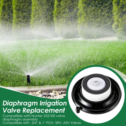 Gulfmew 4-pack 1-inch PGV diaphragm irrigation valve; Hunter 332100 compatible; black valve with white diaphragm.
