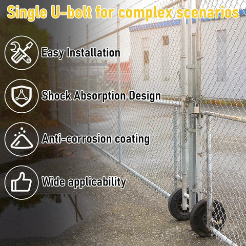 2 Pcs Chain Link Nylon Rolling Gate Track Wheel Rollers for Sliding Gates on 2 Inch Frames and 1-5/8 Inch Track Pipes