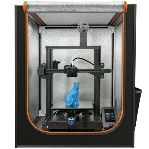 Black adjustable ventilation kit for 3D printer enclosure, front view, installed for stable temperature and efficient airflow