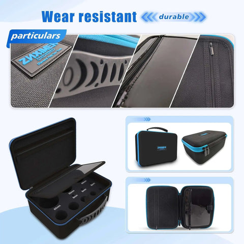 Pro Grade Diamond Hole Saw Kit With Pilot Bit For Tile Marble Granite Ceramic And Porcelain Includes 16 Piece Set From 6mm To 65mm Plus Diamond Chamfer And Milling Bits For DIY Renovations And Professional Tile Installations in a durable black and blue carrying case with organized slots and zippers