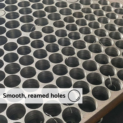 Smooth reamed holes created with Beast Mode Annular Cutter for Magnetic Drill Press 5 Eighths Inch Diameter 1 Inch Depth HSS M2AL Steel